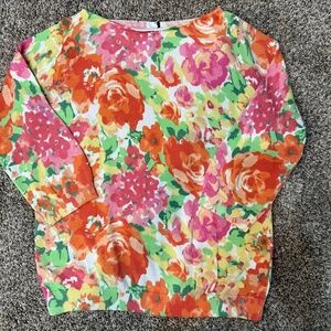 TALBOTS FLORAL SWEATER